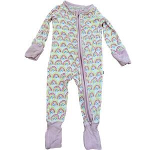 Little Sleepies Rainbow Kids Pajamas - Pink and Multicolor